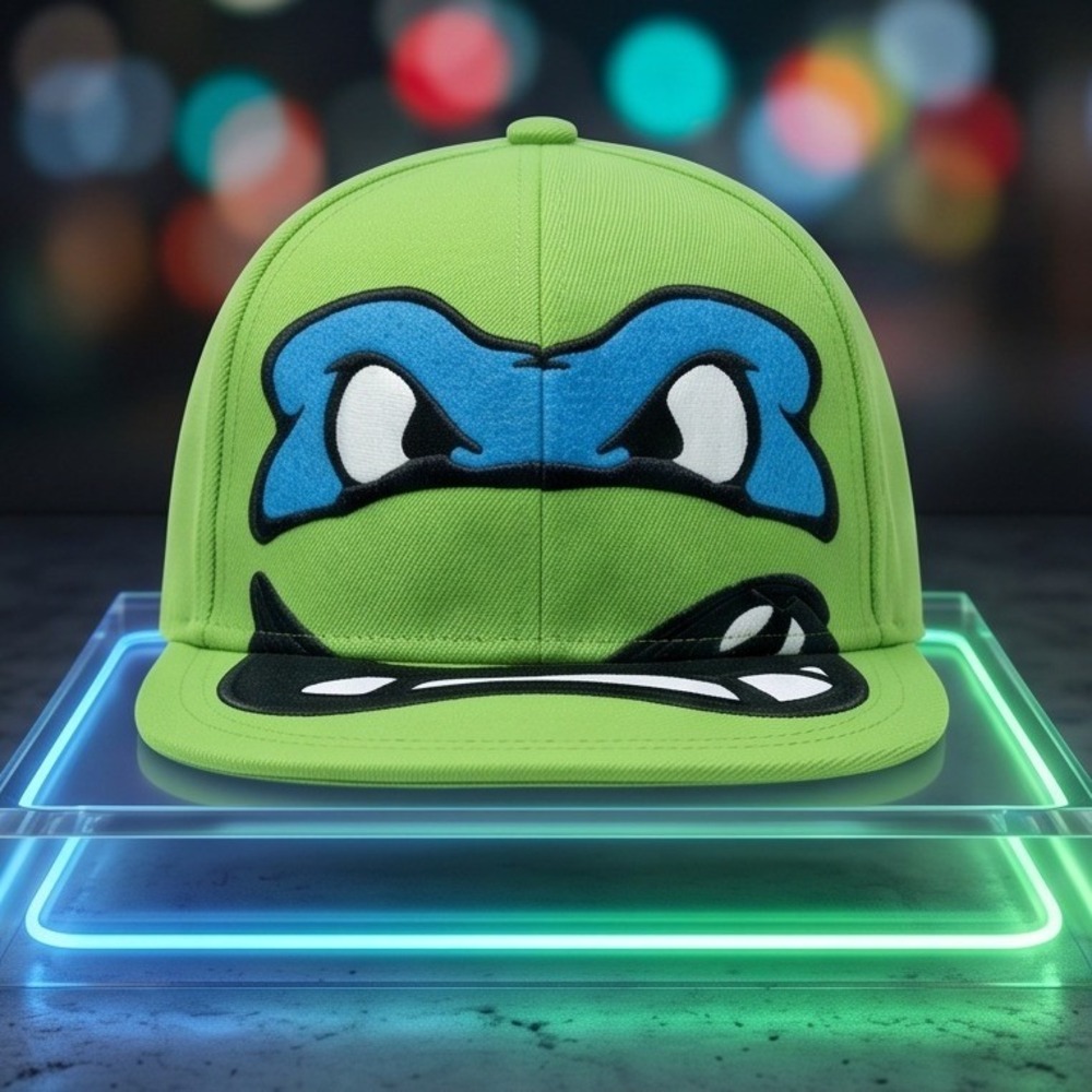 TMNT Leonardo Teenage Mutant Ninja Turtles Vintage 90s Youth Hat Green A-Flex